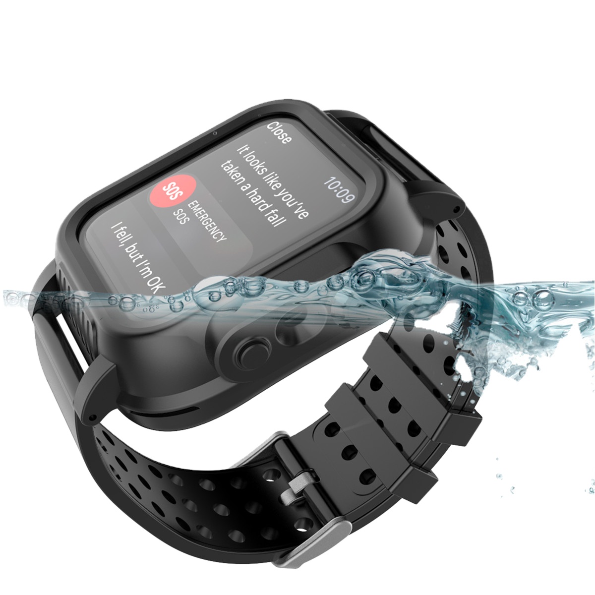 IP68 из водонепроницаемого материала для Apple iWatch серии 3 42 мм противоударный бампер PC корпус часов + резиновый ремешок для часов Ремешок для наручных часов iWatch, 4 40 мм 44 мм