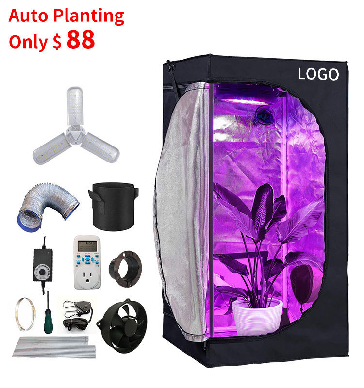 Изготовленный на заказ 24 "x 24" x 48 "Парниковый Сад Гриб Growbox Гроу-рум для алюминиевый 600D Oxford домашняя полный комплект завод расти палатку