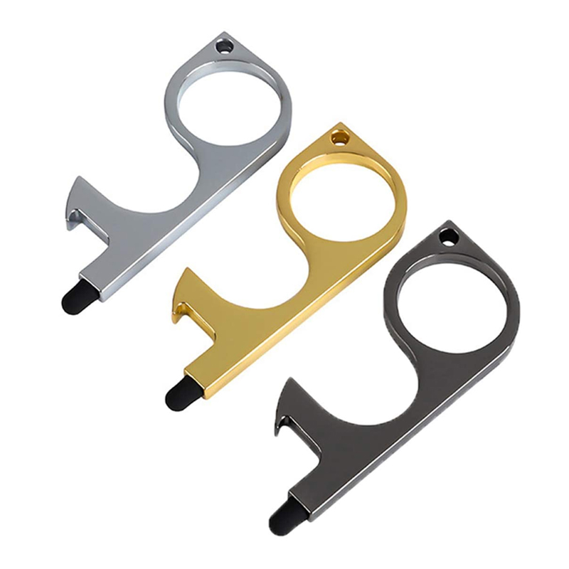 Multi Function Safety Contactless Safety Tool Hand Free Stylus Key Tool No Touch Keychain Door Opener Self Defense Keychain