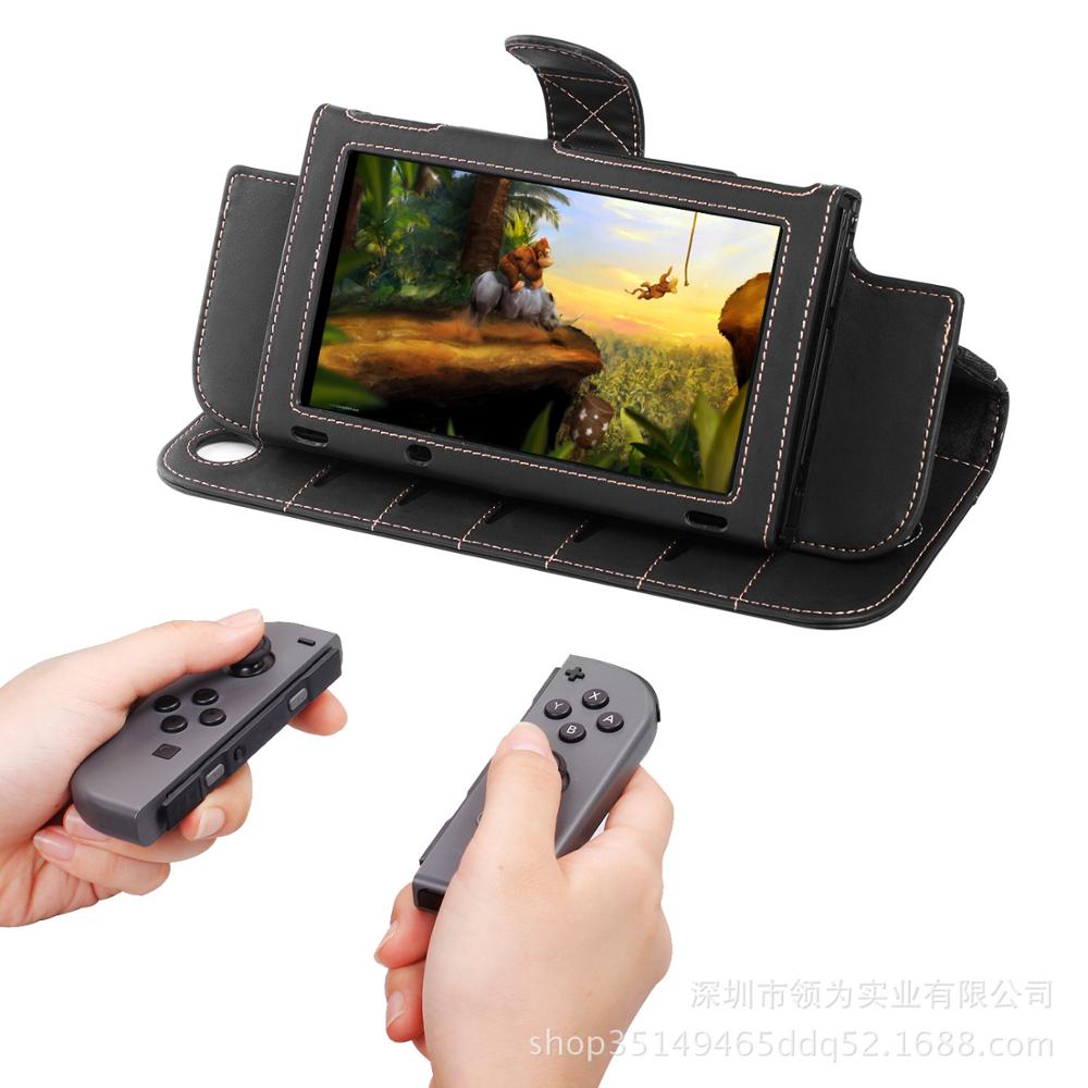Nintendo Switch чехол-кошелек из ПУ/кожи с тиснением под чехол защитный чехол с откидной Дорожный Чехол с 10 бумажник для карт и функцией подставки