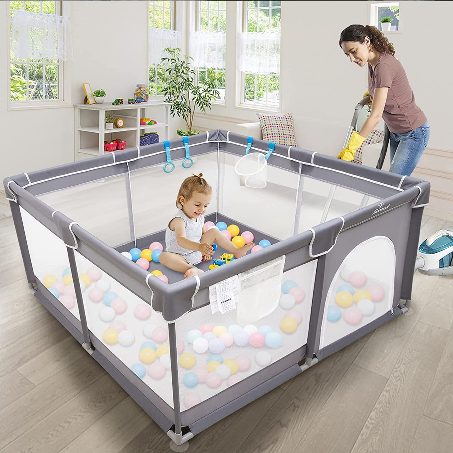 Modern Children's Playpen With Foam Protector Baby Non-slip Barrier Fence Toddler Playground Park Indoor Toy Baby Playground