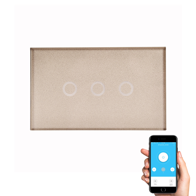 Настенный выключатель Smart Home с функцией таймера, сенсорный LED-переключатель в итальянском стиле с поддержкой Wi-Fi, 3 клавиши, несколько групп