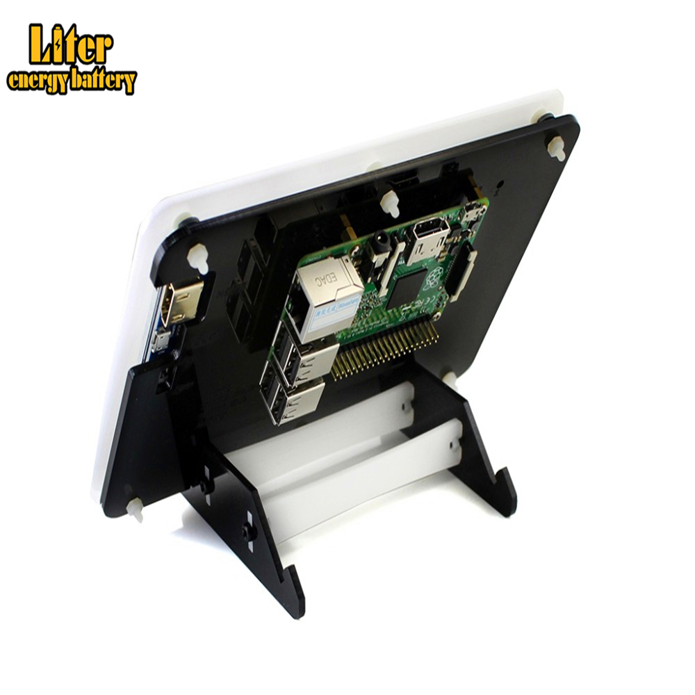 Micro PC Raspberry Pi аксессуар F = RPi 7 дюймов LCD емкостный сенсорный экран + двухцветная Кольцевая вспышка чехол + 16 Гб Micro SD карта + адаптер питания