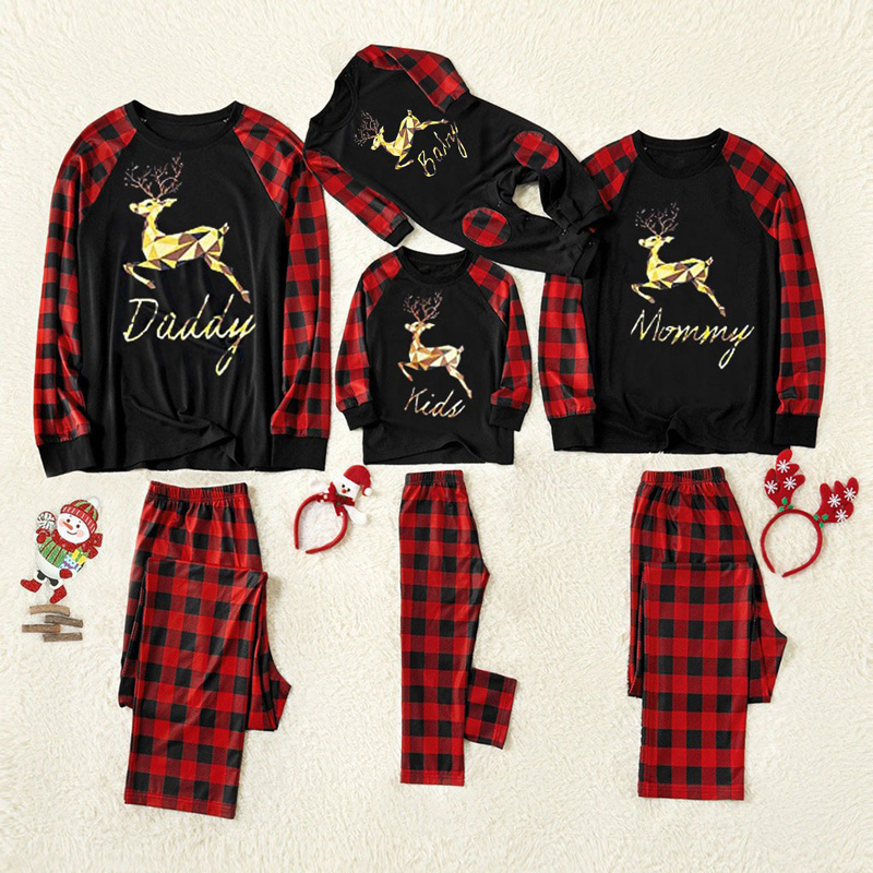 Family Christmas pajamas mommy and me loungewear parent children Matching sets dad and son pjs