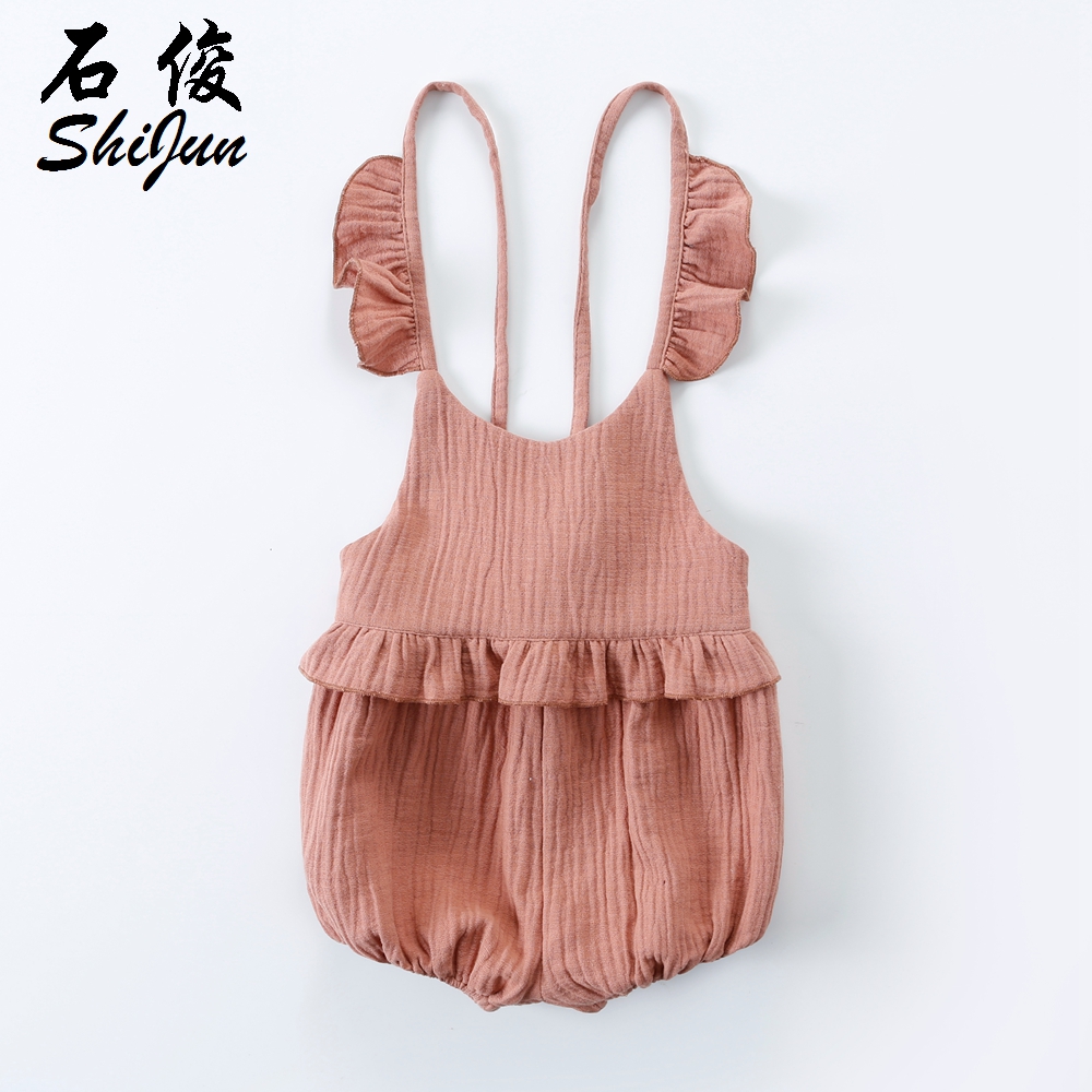 Детские комбинезоны ShiJun 2020 Little Miss из органического хлопка, цельная одежда для маленьких девочек