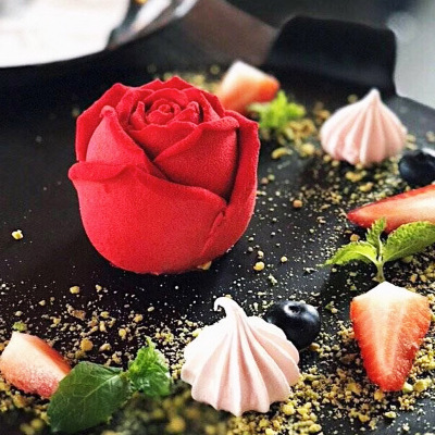 Silicone rose mousse cake scented candle plaster resin mold baking supplies for Valentine's Day