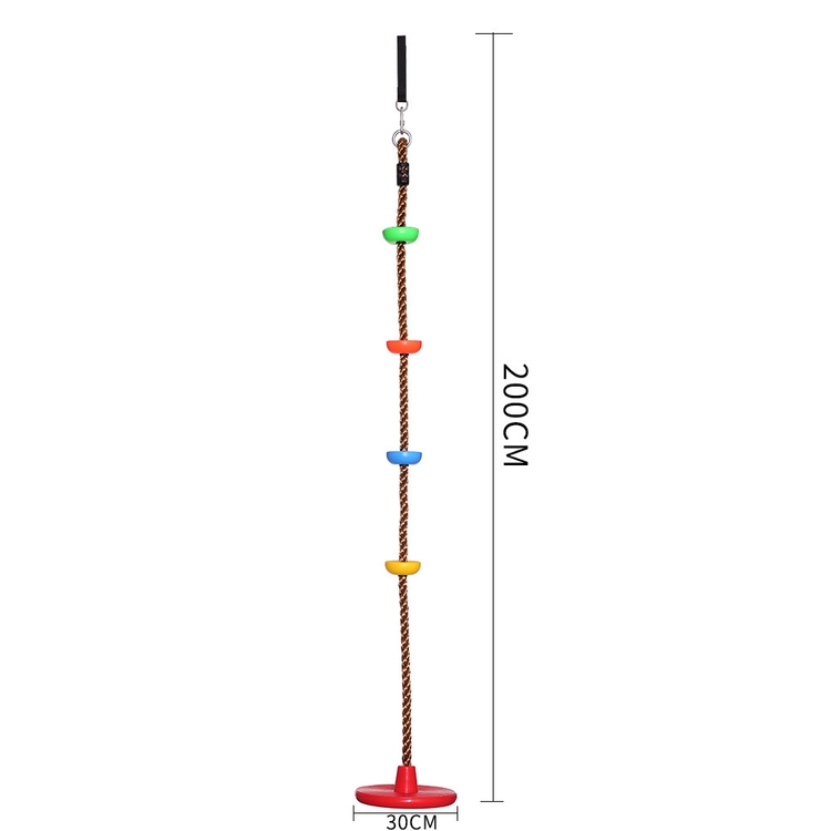 Custom Outdoor Kids Gym Equipment Fitness Climbing Rope With Small Platforms Disc Swing Seat