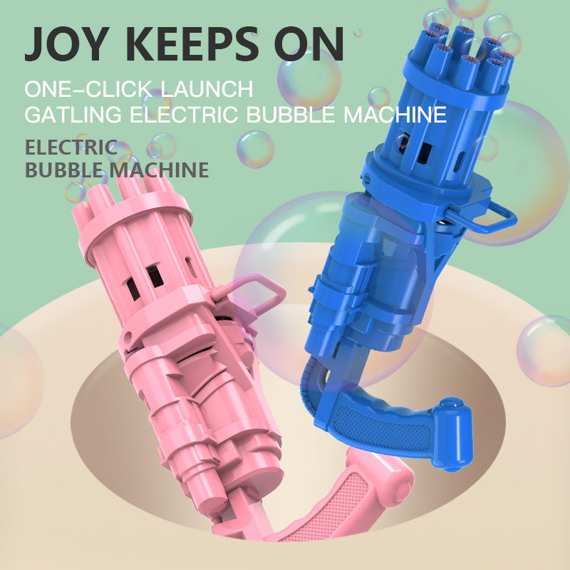 2021 New Electric Battery Plastic Gatlin Bubble Machine Spray Gun Toy for Kids