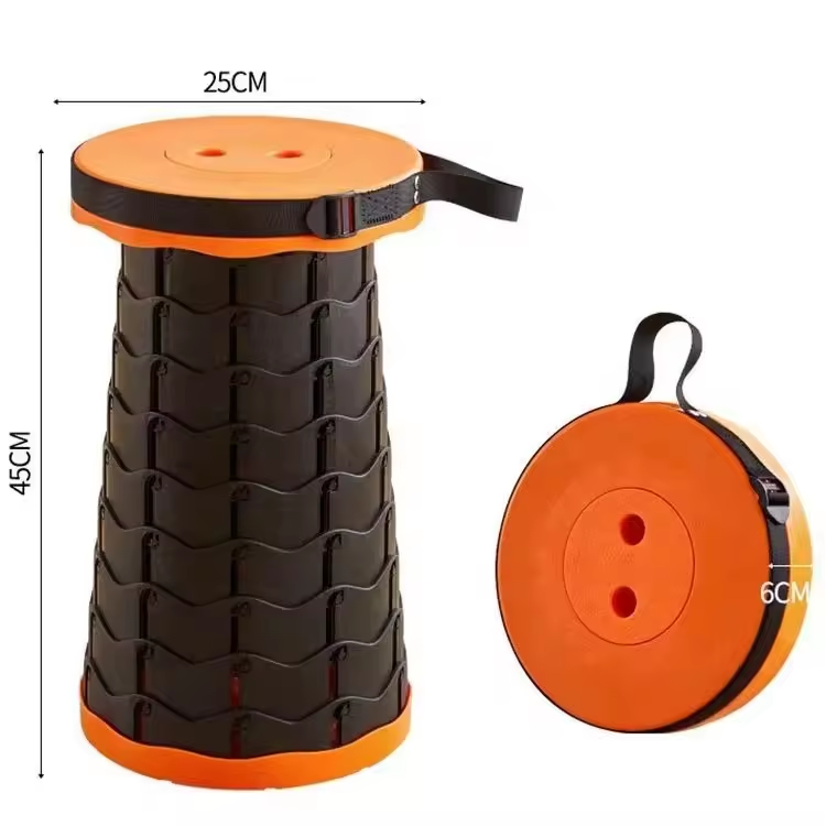 KALIOU Adjustable Camping Outdoor Folding Stool Portable Retractable Collapsible Telescopic Camping Chair Fancy Stool