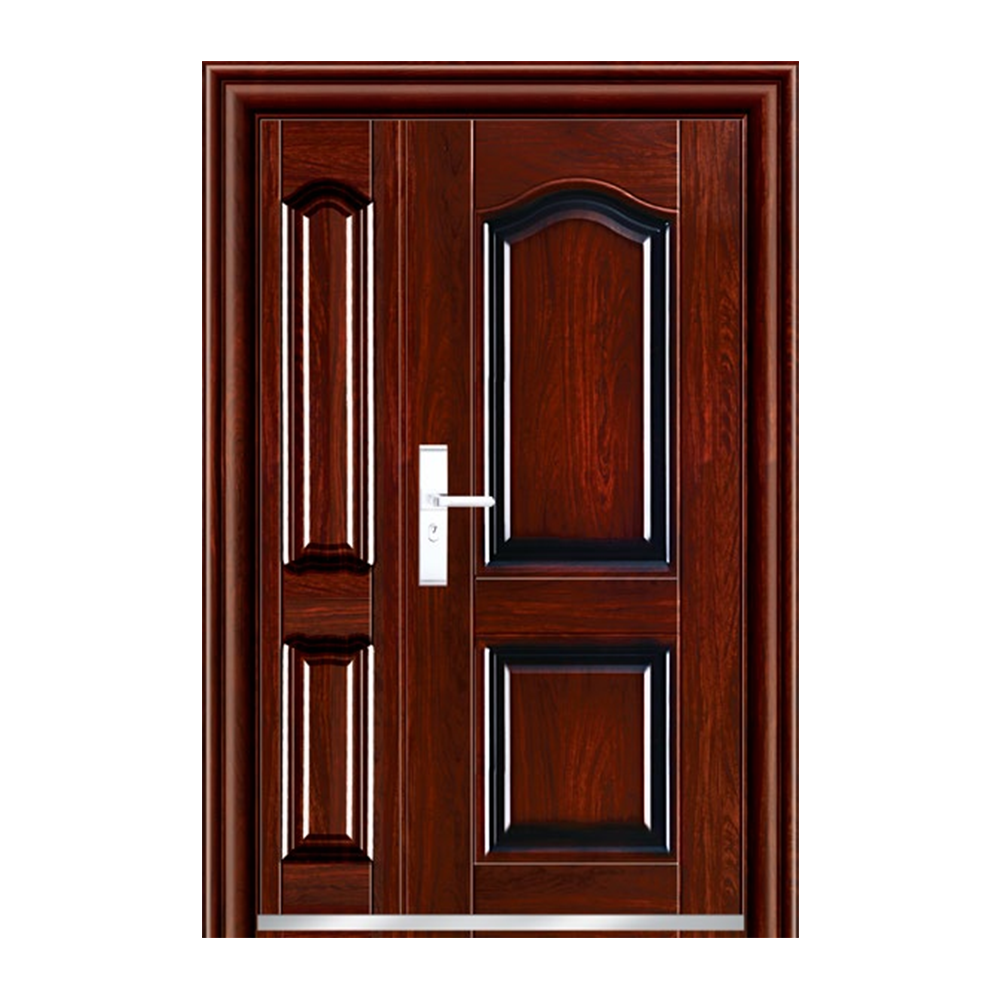 Chinese Armored Steel Metal Door One and Half Design Exterior Front Entrance Security Doors for Houses with smart lock