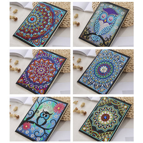 5d diy handmade glittered Notebook Diary Book Special Shaped diamond painting notebook