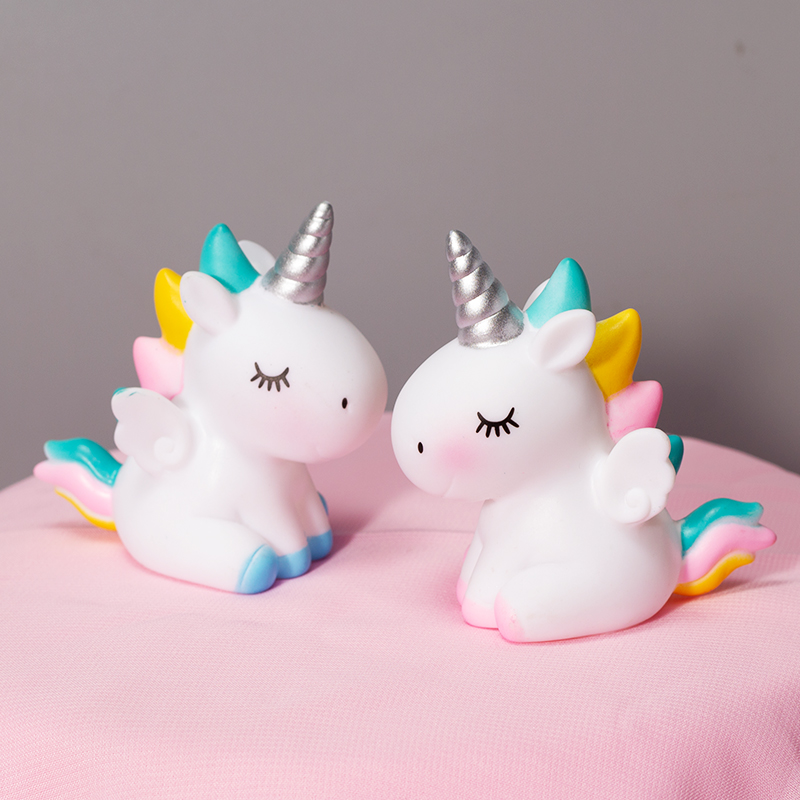 Vinyl doll Mini Cartoon Unicorn Cake Toppers Cake Decoration Ornament for Kids Girls Birthday Baby Shower