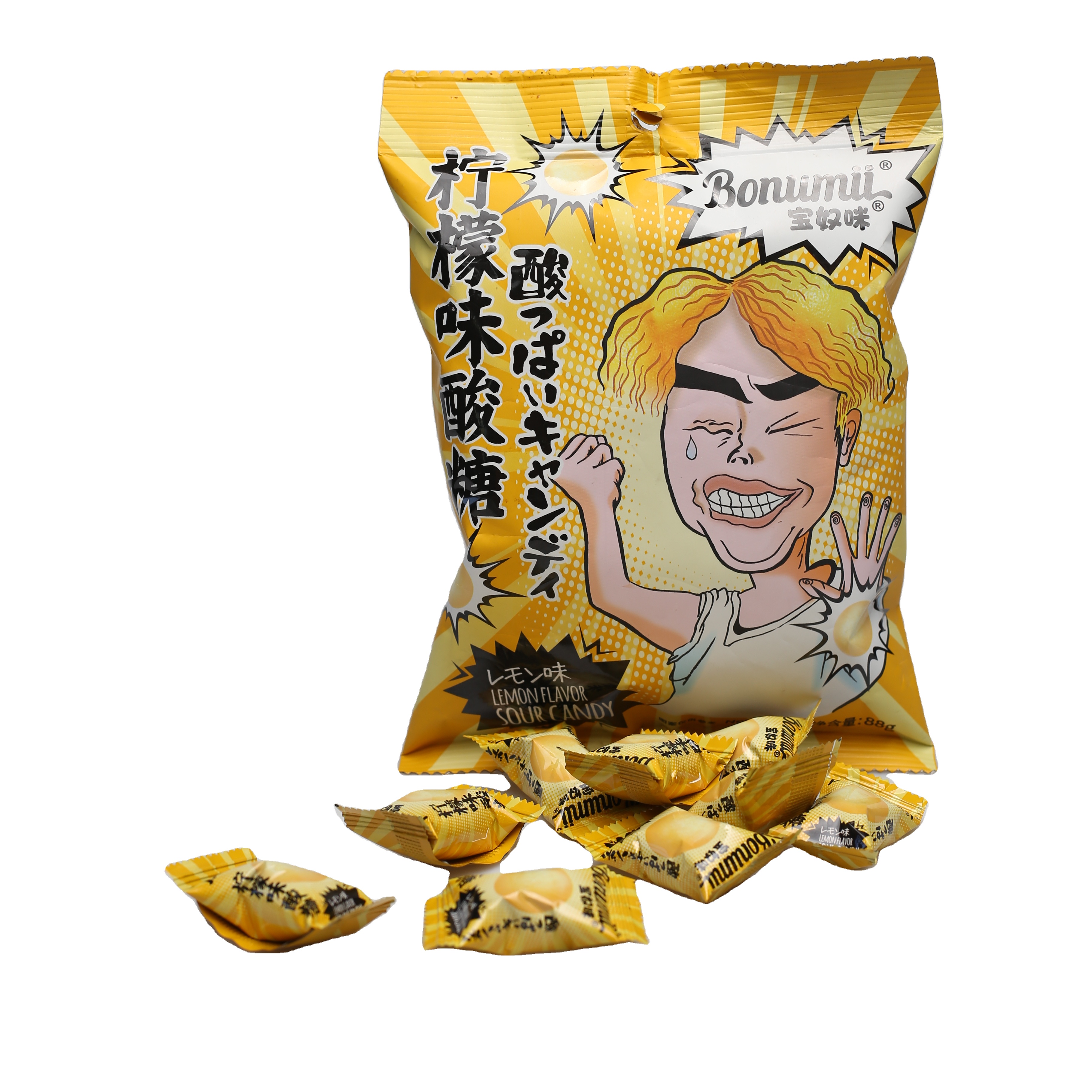 OEM wholesale Lemon sour candy with zero fat healthy hard candy