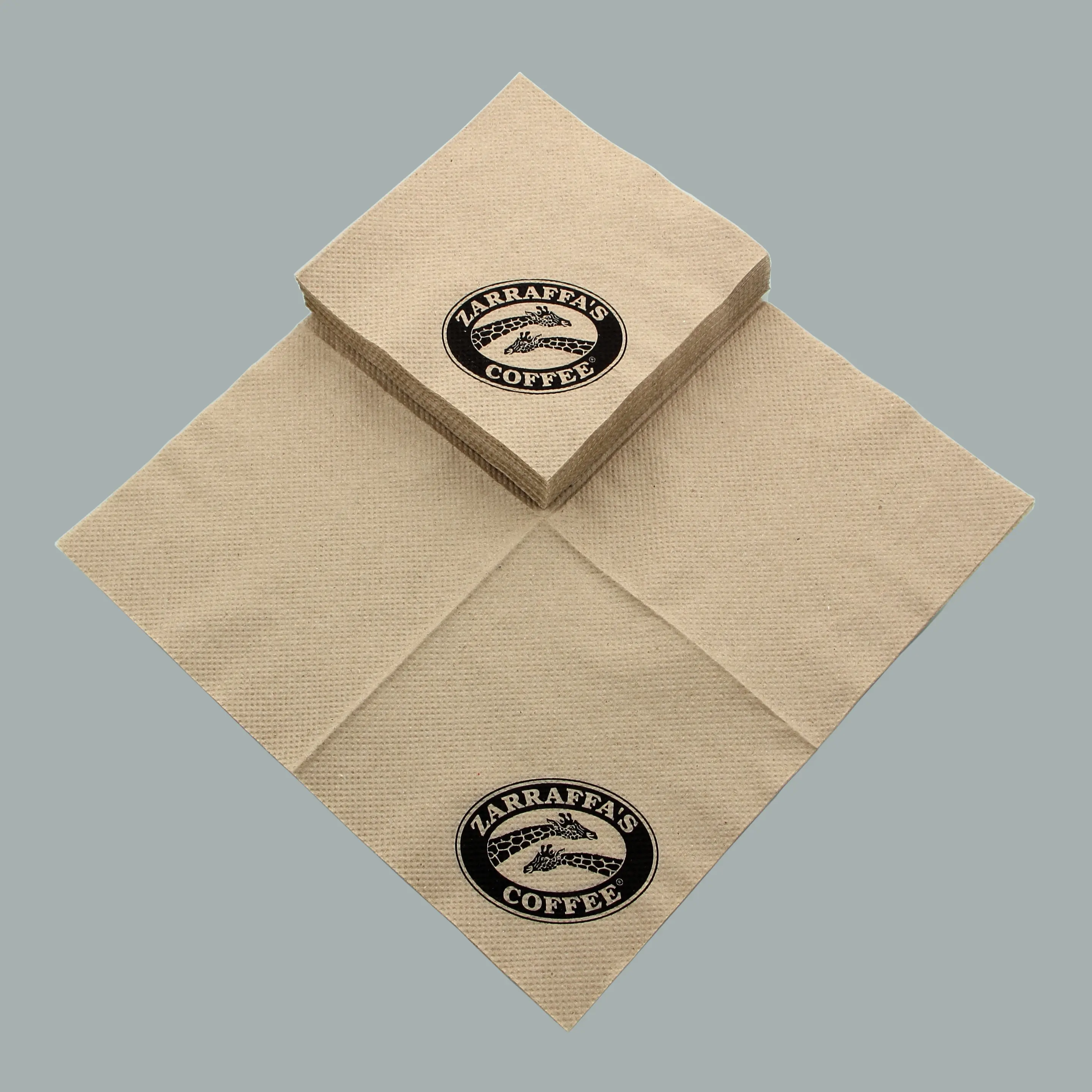 Unbleached brown paper serviette Disposable brown napkin paper Post consumer recycled napkin