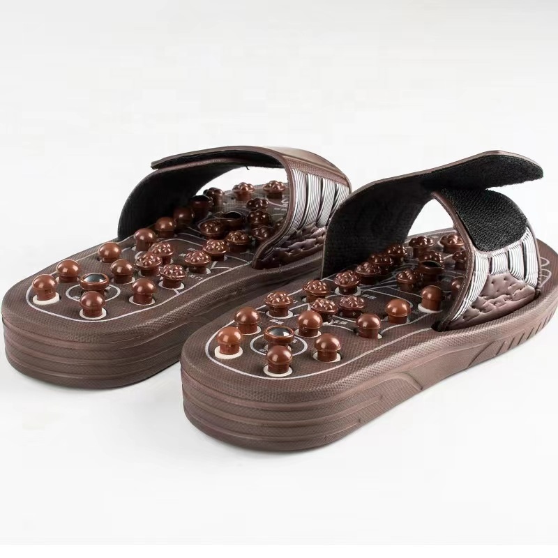 Unisex Magnetic Therapy Shoes Acupuncture Points Sandals Indoor Jade Stone Reflexology Foot Healthy Massage Slippers