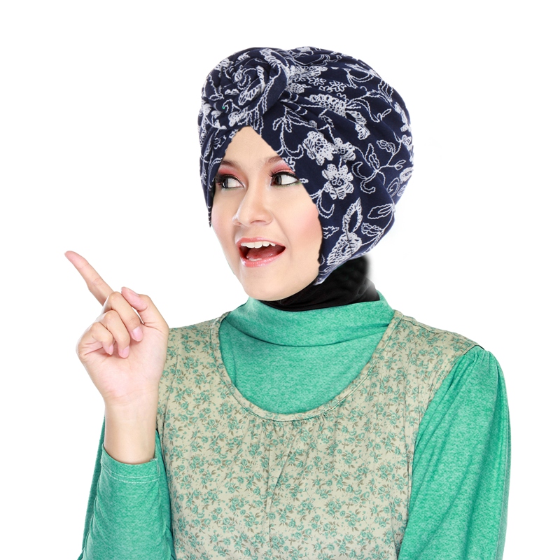 Snail Flower Ladies Spiral Turban Hat Digital Printing Pattern Multicolor Hat Fashion Muslim Women Bottoming Turban Caps