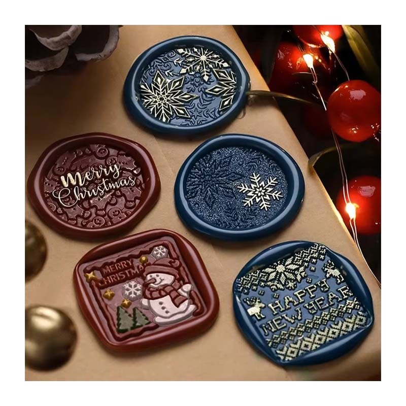 Seal Wax Stamp Head Brass New Christmas Series Holiday Gift Packaging Envelope Greeting Card Seal Solid Brass Head Matte Relief
