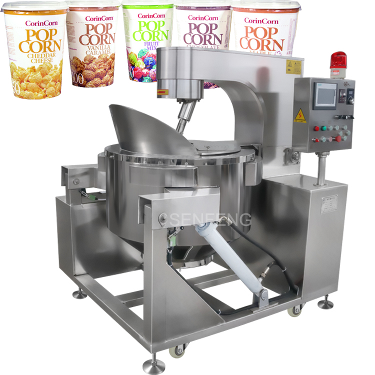 stainless steel body automatic control hot sale professional electric operated popcorn maker machine pop corn machine