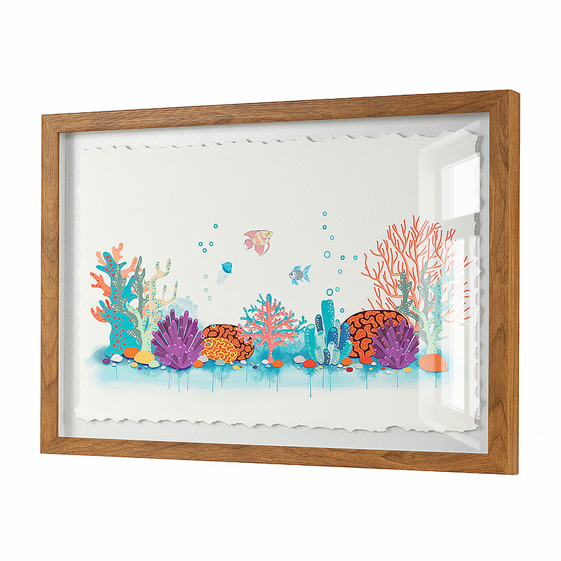 Hot Sell Art For Restaurant Wall Painting Home Decorative Framed Print Float Paper