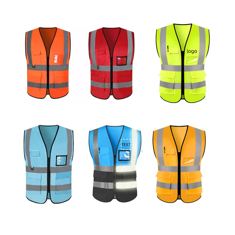 High Visibility Zipper Front safety vest reflective construction work wear Reflective Safety Vests