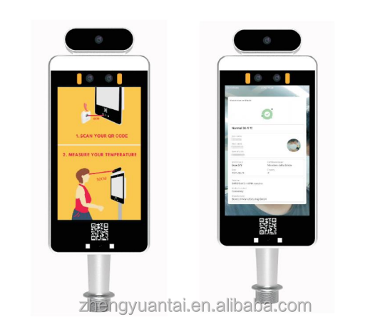 8inch Face recognition Temperature device supports EU digital QR code