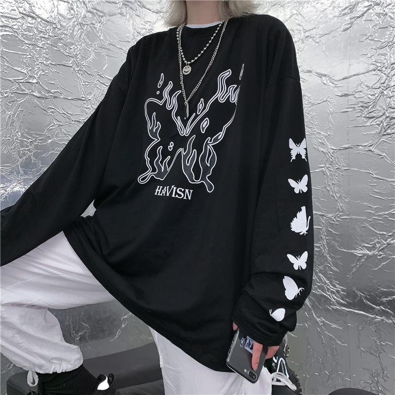 Harajuku/Корейская версия, свободное тонкое солнцезащитное пальто с капюшоном и длинными рукавами Однотонная рубашка в стиле ретро студенческий топ для девочек