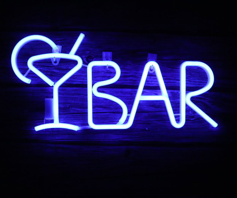 USB or battery powered LED neon letter sign, LED bar lighting for home restaurant party decoration