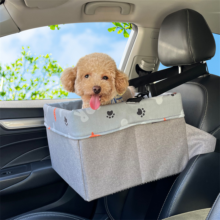 Multifunctional Luxury Premium Pet Travel Dog Car Booster Bed Seat with Safety Leash and Adjustable Strap for Small Dogs and Cat