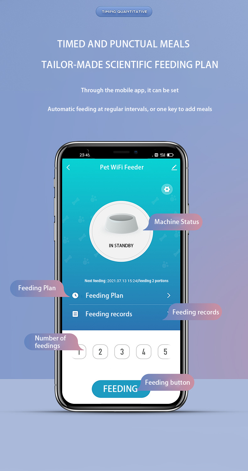 Amazon hot sale 3L cat dog automatic smart pet feeder camera smart pet food dispenser wifi animal feeder robot