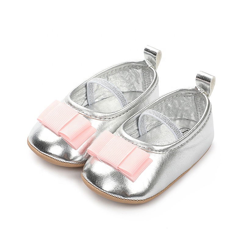 EVERTOP sweet design patent PU upper non slip sweet baby girl loafers baby leather shoes