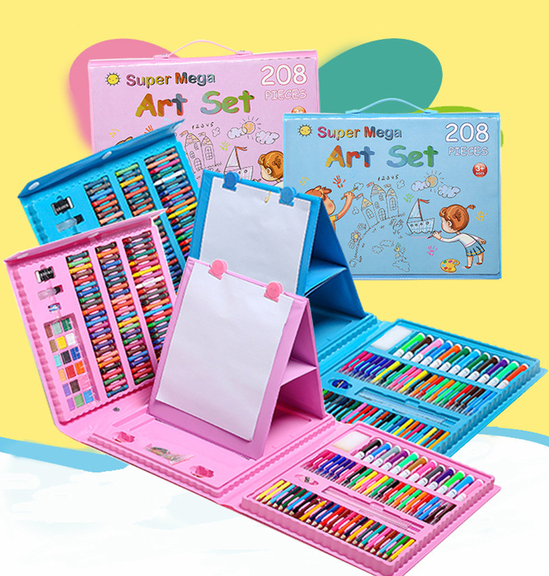 ULi Hot selling 208pcs drawing art set children painting drawing toys tools sets kids drawing toys for kids
