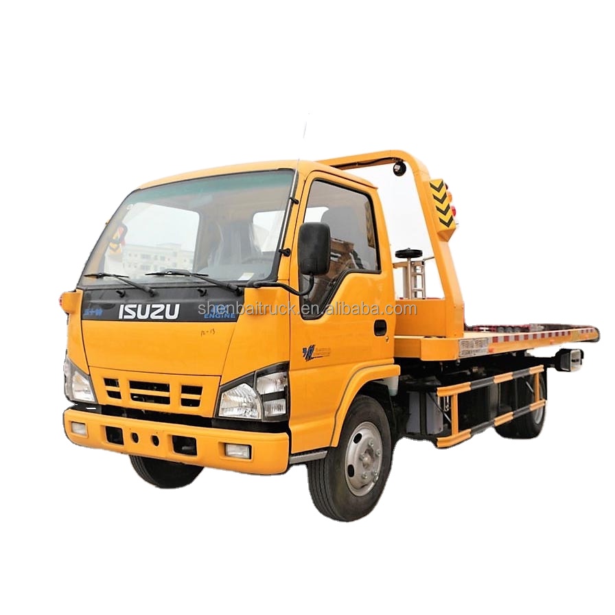 Japanese 600P ELF NPR 5.6M Rollback Truck Rescue Wrecker Flatbed Tow Truck Pick up Truck 4x4 Diesel Factory supply for sale