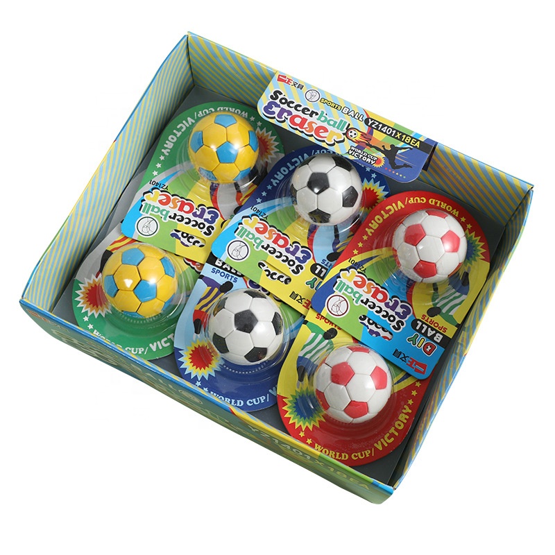 big size soft TPR funny puzzle soccer football pencil eraser for kids