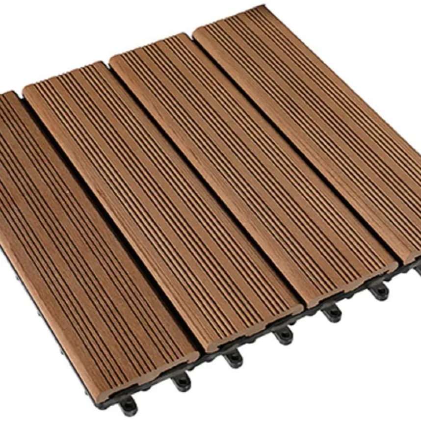 WPC DIY interlock UV resistant outdoor floor tile engineered wpc flooring tile 3d outside floor tiles design