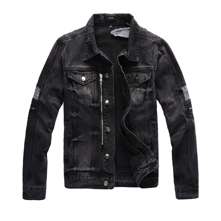 Men Explosion Stylish High Quality Slim Casual Warmth Black Jeans Jackets