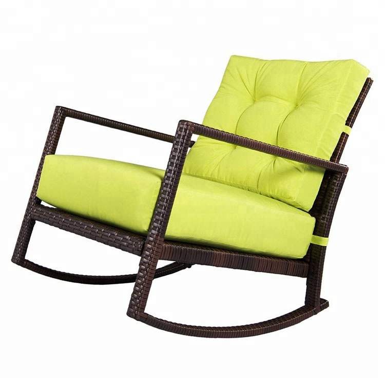 Natural Smooth And Soft Outdoor Used Wicker Line Nursery Garden Furniture Outdoor Rattan Rocking Chair