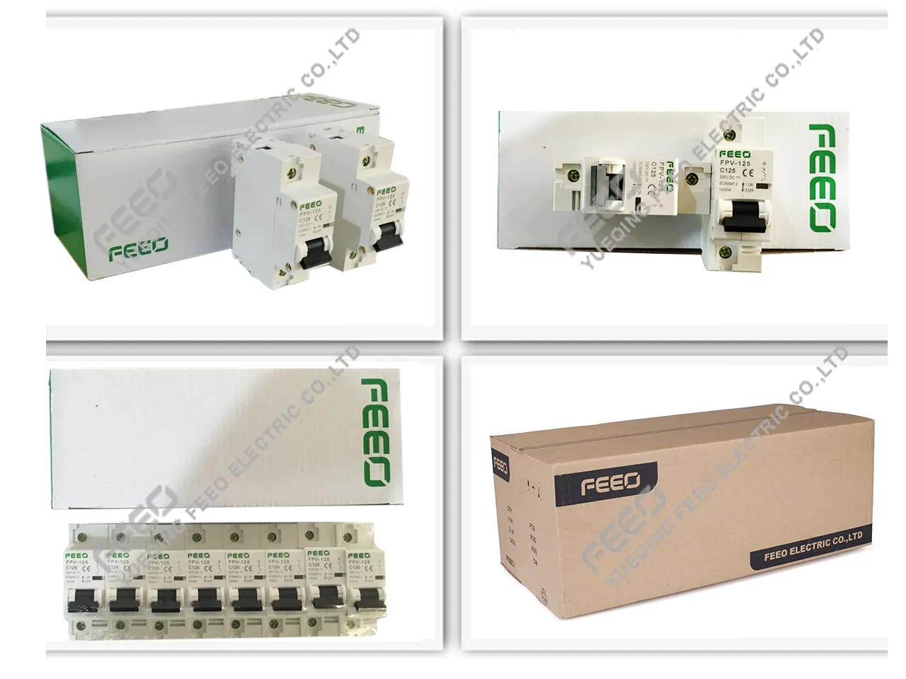 DC Miniature Circuit Breaker Solar PV Array Distribution FPV-125 4P/1000V 125A 10kA CE CCC ROHS