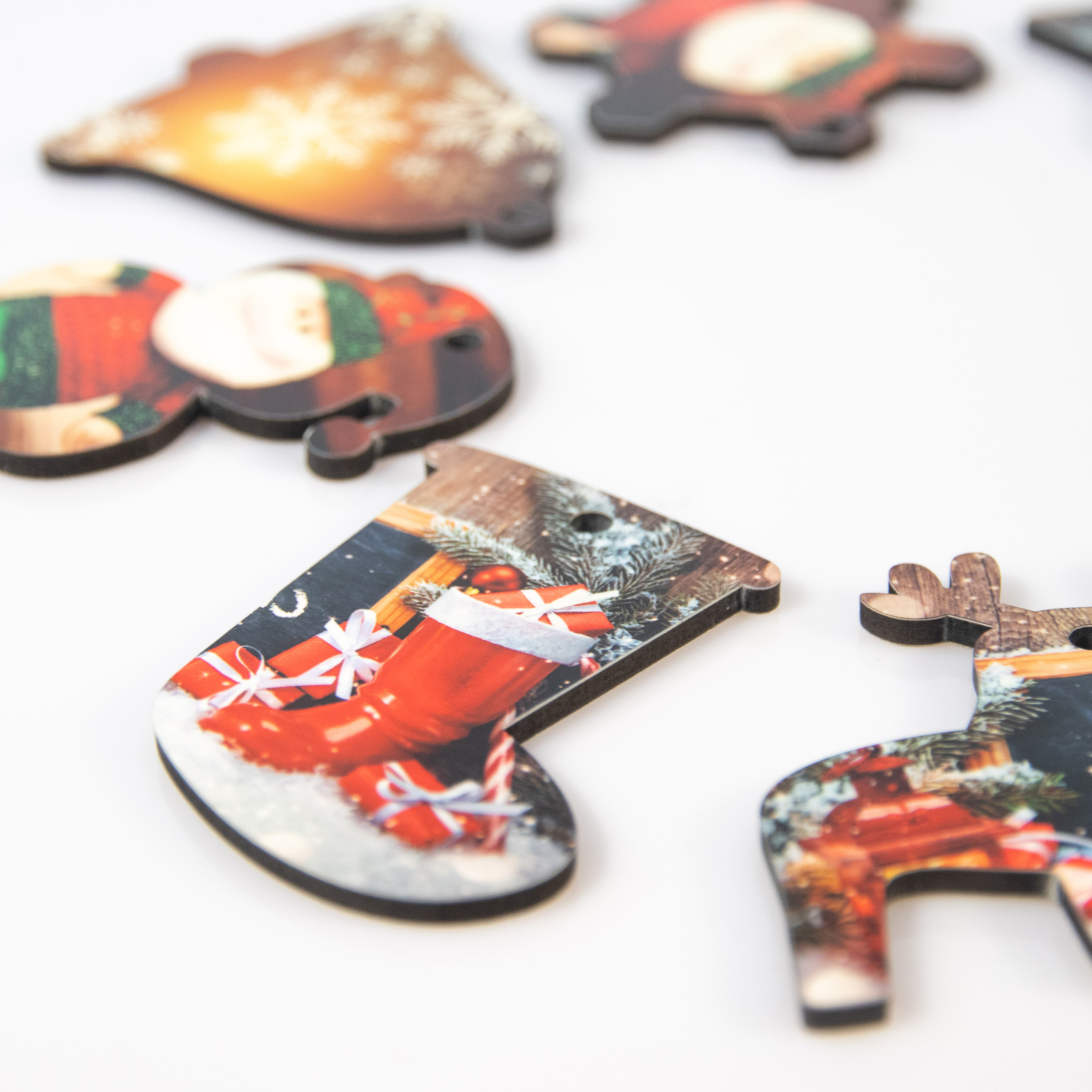 Creative Double-Sided Blank MDF Wooden Custom Sublimation Christmas Ornaments heat press machine for mdf board