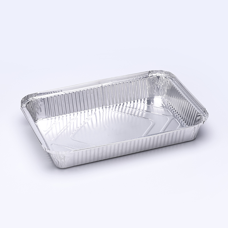1750ml Big Size Rectangle Aluminum Foil Container With Lid For Takeaway Food Packaging