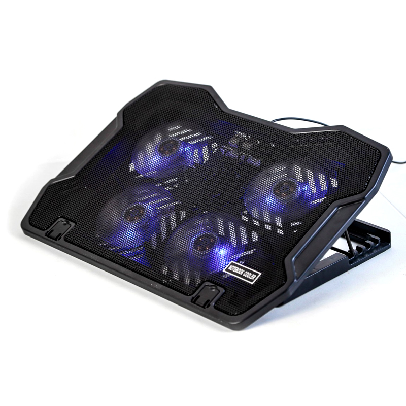 Adjustable Height 4 Fans Slim Portable USB Powered 15.6"-17" Laptop Cooler Cooling Pad