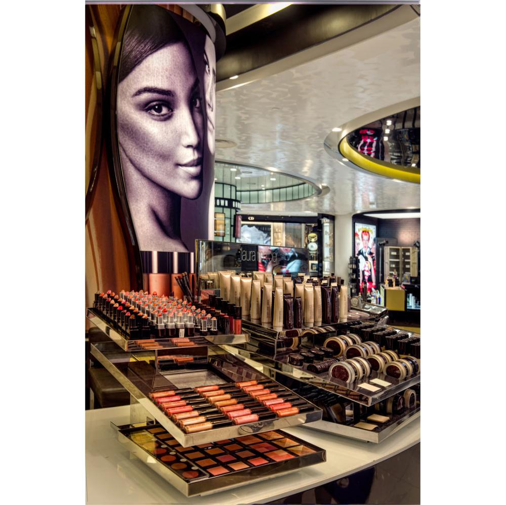 Bright cosmetic shop interior design makeup retail store decoration Perfume Showcase