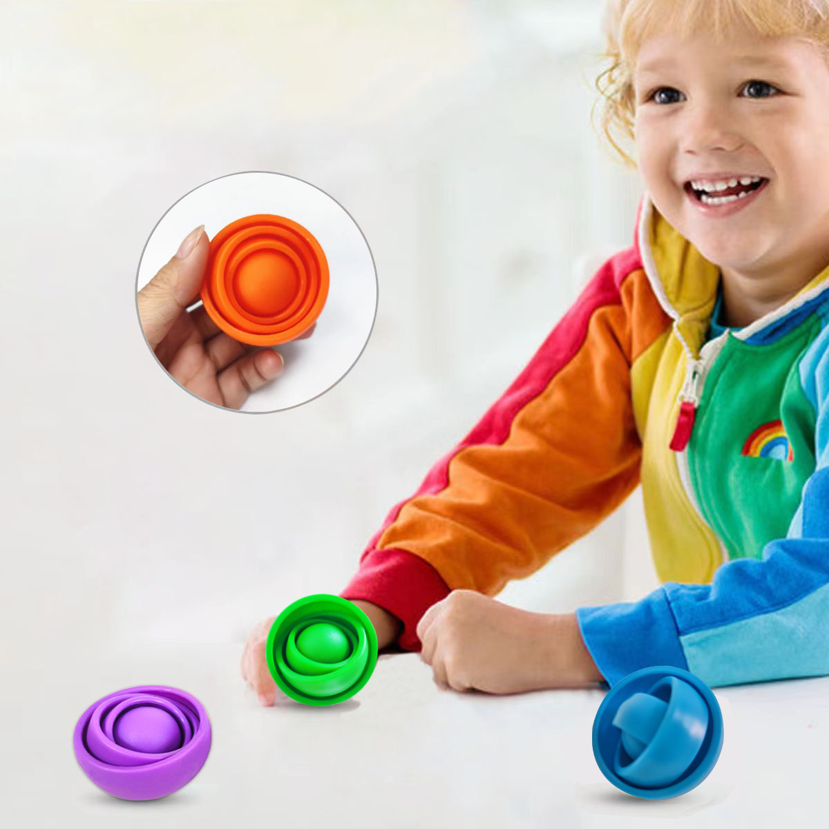 Игрушки Amazon, 3D мяч, креативный, для снятия стресса, спиннинг, топ, волшебный фиджет, квадратный 3D бесконечный флип-гироскоп