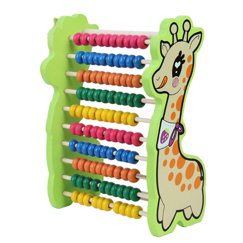 Kids Montessori Cartoon Animal Bead Coast Wooden Toy for Children Abacus Educational Wood Puzzle Toys Math Number Counting