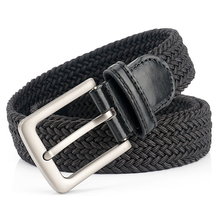 Factory Wholesale Men Women Fabric Braided Belt Stretch Belt Polyester Woven Elastic Knitted Belt
