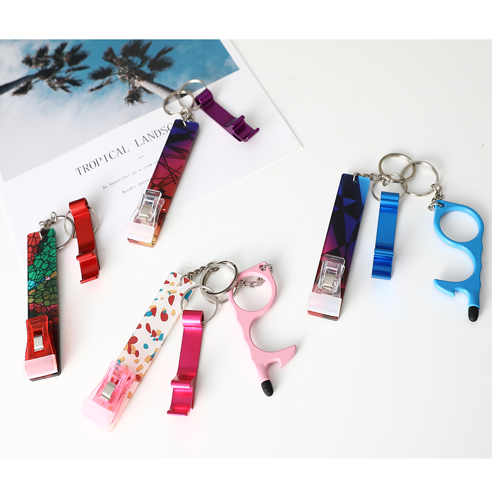 Hot Sale Acrylic Material Card Puller keychain with clip Custom Your Own Long Nails Credit Card Puller Logo Printed