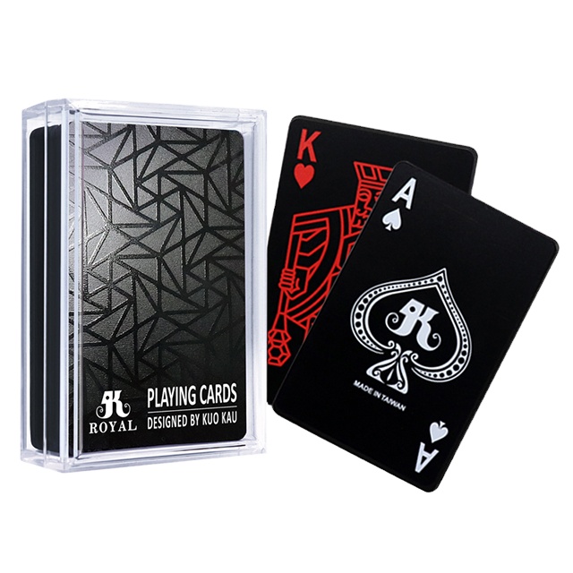Black Plastic Card face Printing Durable Playing Cards