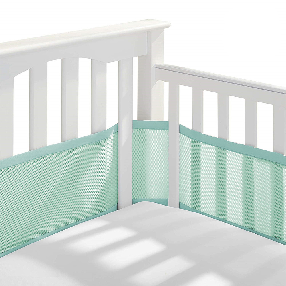 High quality 3D breathable crib cartoon bumper breathable muslin baby bumper cover