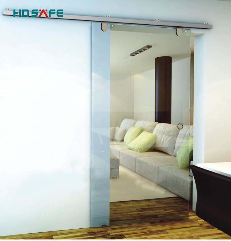 modern frameless glass sliding door system with stainless steel glass door hardware