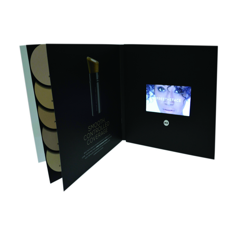 Косметические цифровые Lcd Видео брошюры 4,3 дюйма в искусственных поделках для косметической рекламы
