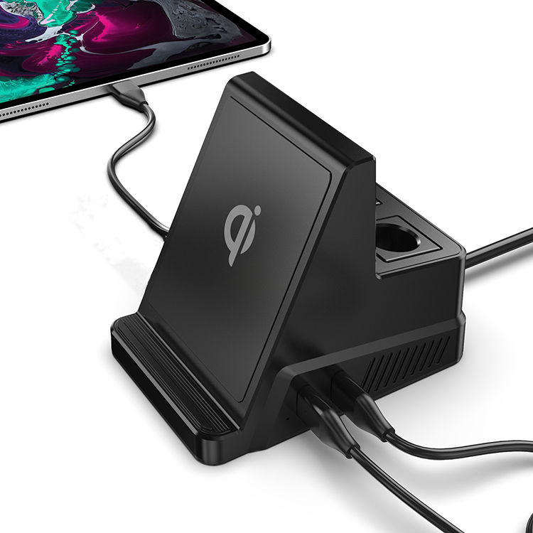 Настольная Беспроводная зарядная станция с двумя USB-портами